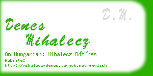 denes mihalecz business card